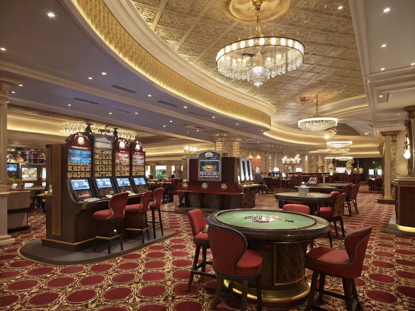 A sophisticated icon representing an online casino, featuring stylized playing cards, dice, and chips, with a luxurious gold and black color scheme.