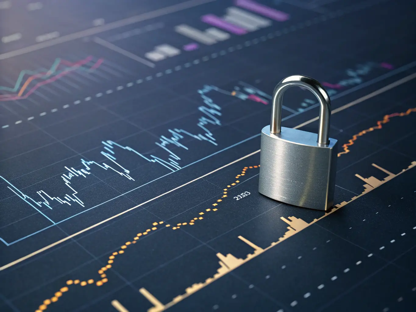 A sleek, modern icon representing a cryptocurrency exchange platform, with rising graph lines and secure lock symbols, set against a dark, high-tech background.